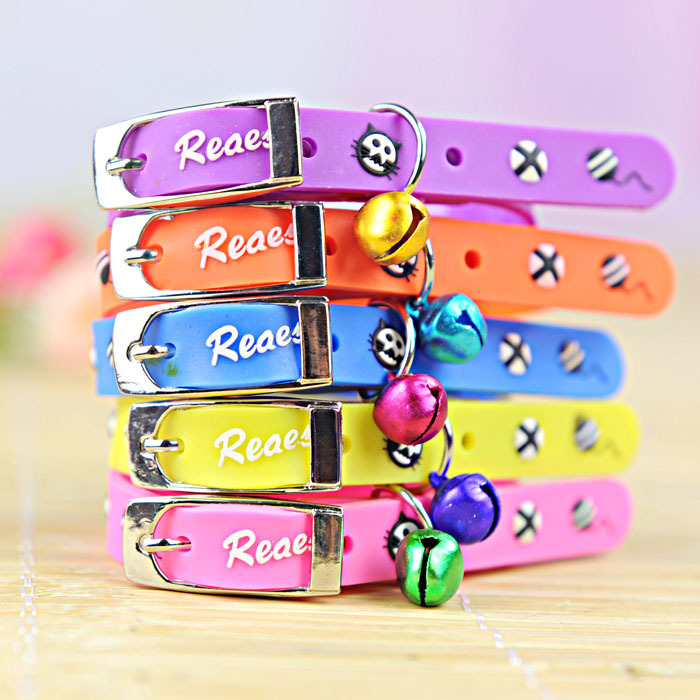 Soft small cat cute collars pet collar with Bell s...