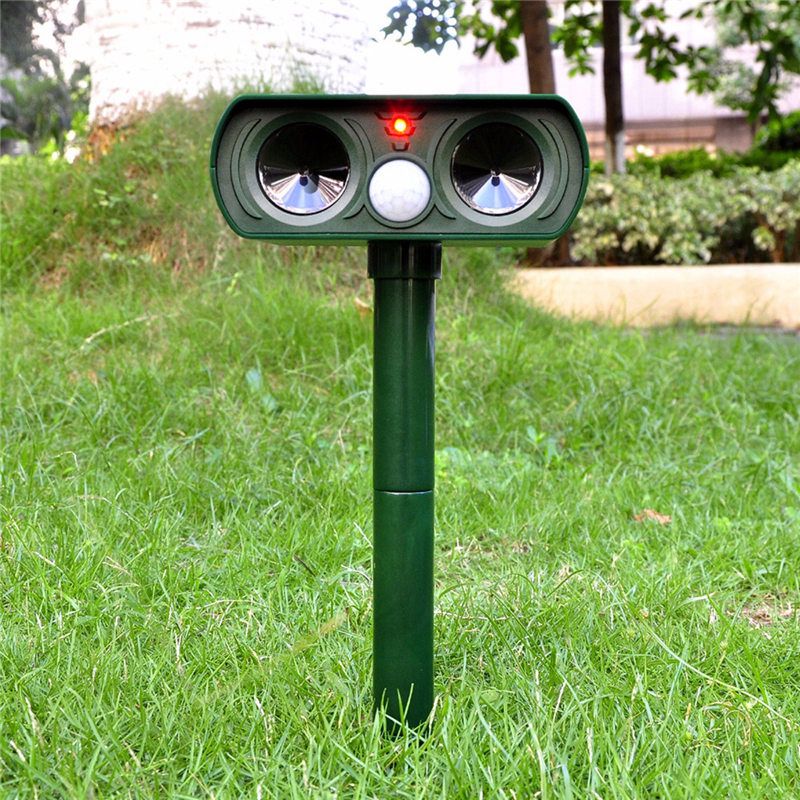 Hot Sale!!! Green Garden Cat Dog Pest Repeller Solar Power Ultra Sonic Scarer Frighten Animal Repellent Outdoor Use