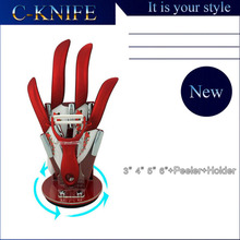 Kitchen knife cooking tools 3″+4″+5″+6″ inch+peeler +acrylic holder printing ceramic knives set ABS handle kitchen accessories