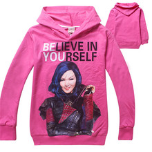 2016 New Arrivals Descendants Hoodies Baby Girl Clothes Cartoon Children Sweatshirt Fashion Girls Tops Kids Clothes 6-14T