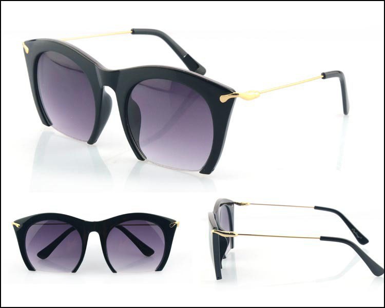 Brand half rim Sunglasses CAT EYE Sun shades lenses Half frame goggles Women Tinted Sun wear