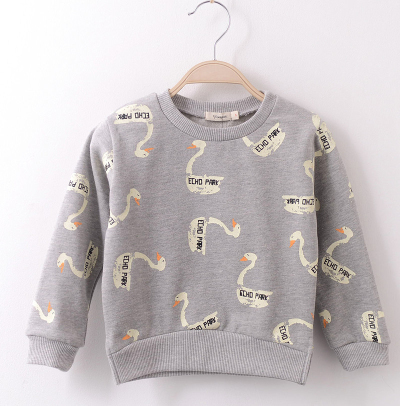 Kids Boys Sweatshirt Girls Hoodies Sweatshirt Cotton Sweatshirts Goose Print Pullover O neck Long Sleeve