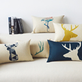 Hot Sale Nordic Cotton The Deer And The Geometric Almofada Cojines 45Cmx45Cm Square Home Decor Houseware