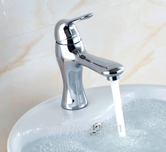 Chrome Plated Modern Bathroom Faucet Mixer For cold hot water tap Sinlge Lever Single Hole Basin Faucet