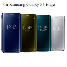 New clear flip Case For Samsung Galaxy S6 edge G9250 G925 clear View phone bags cover Funda Capa Para celular carcasa coque case