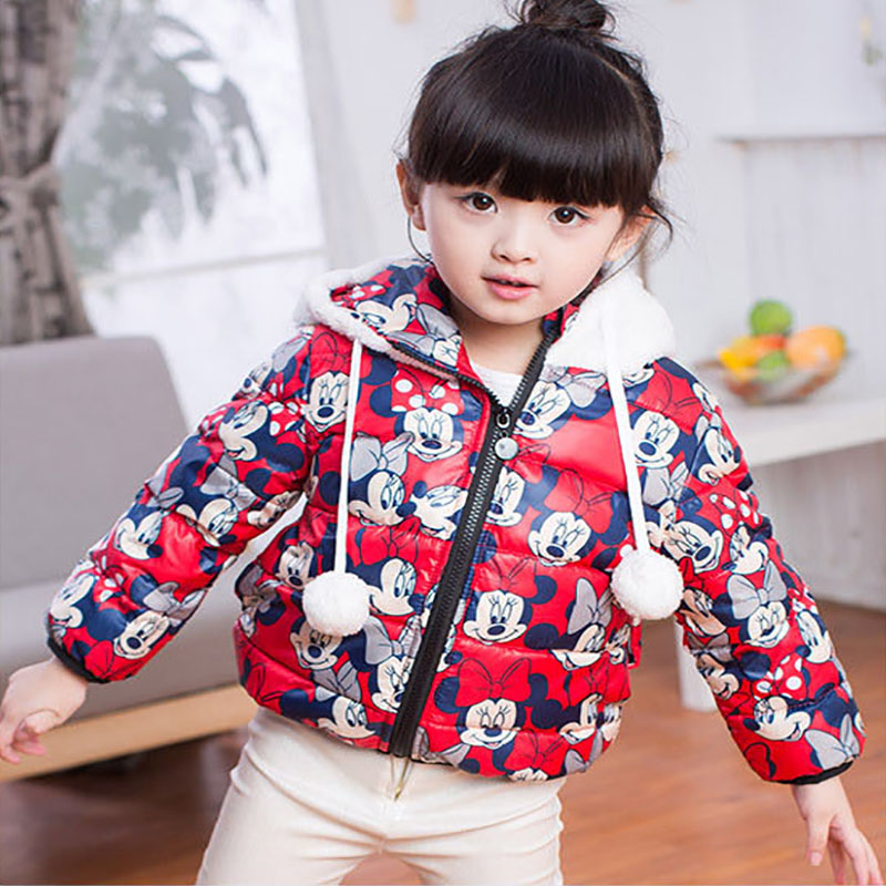 2015 Brand Winter Duck Down Cotton-padded Jackets Sweet Girls kids Mitch Mouse doudoune enfant garcon fille Children Warm coats