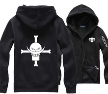 Japanese Anime One Piece White Beard Pirate Portgas D Ace Black Hoodie Street Wear Print Clothing Men Comics Hoody Sweat Shirt