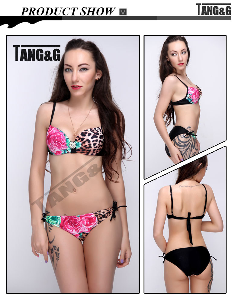 2015 Summer Style Woman Sexy Leopard Print Bikinis set (2)