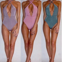 2016 Sexy Womens One Piece Swimsuit Swimwear Bathing Monokini Beachwear Padded Bikini