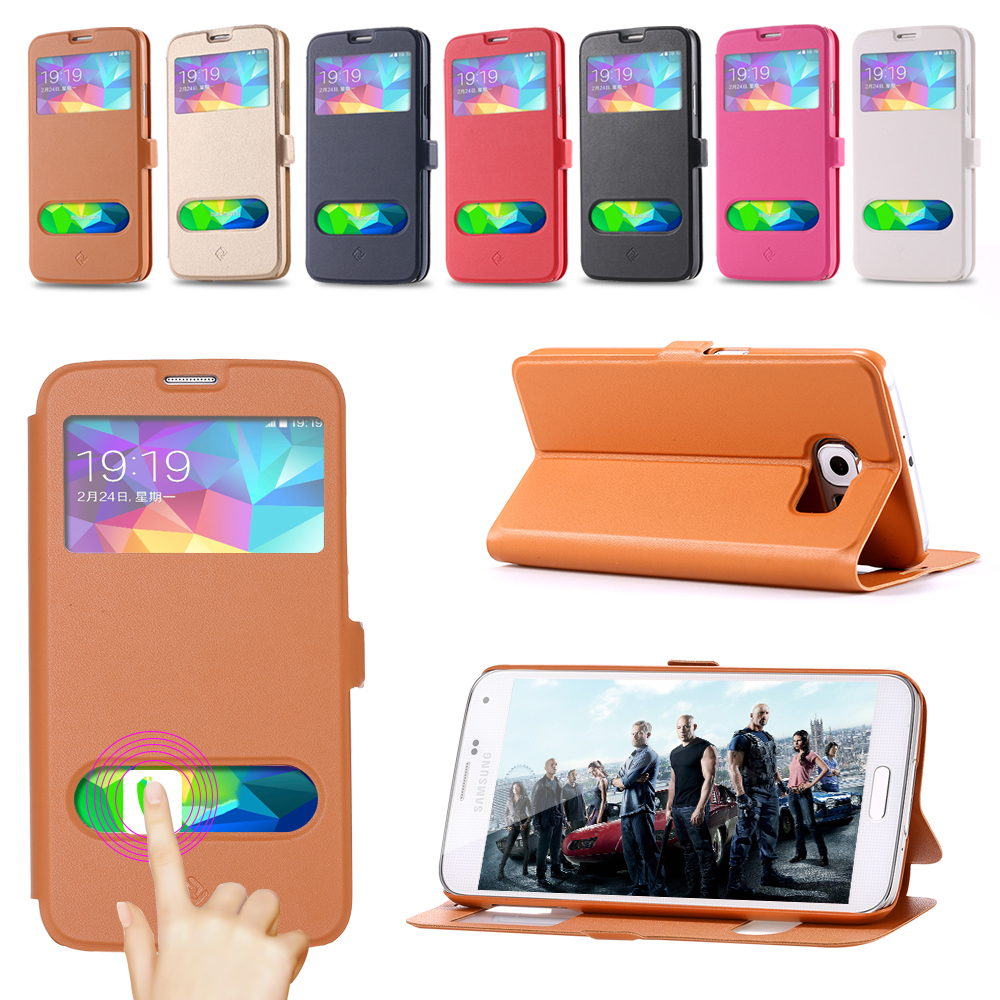 S5 Cover Smart Function Window View Flip Leather Case Back Cover For Samsung Galaxy S5 I9600