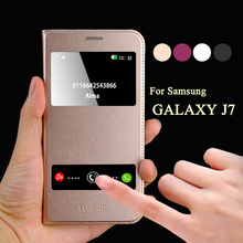 Мобильный телефон принципиально для samsung galaxy j7 чехол J700F крышка флип чехол кожа окно смарт призвание для галактики j7 чехол крышка