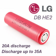 6 pcs. / Lot LG original installation import He2 18650 Li-ion battery, the high ratio discharge 35a, Lgdbhe2 2500 mAh battery