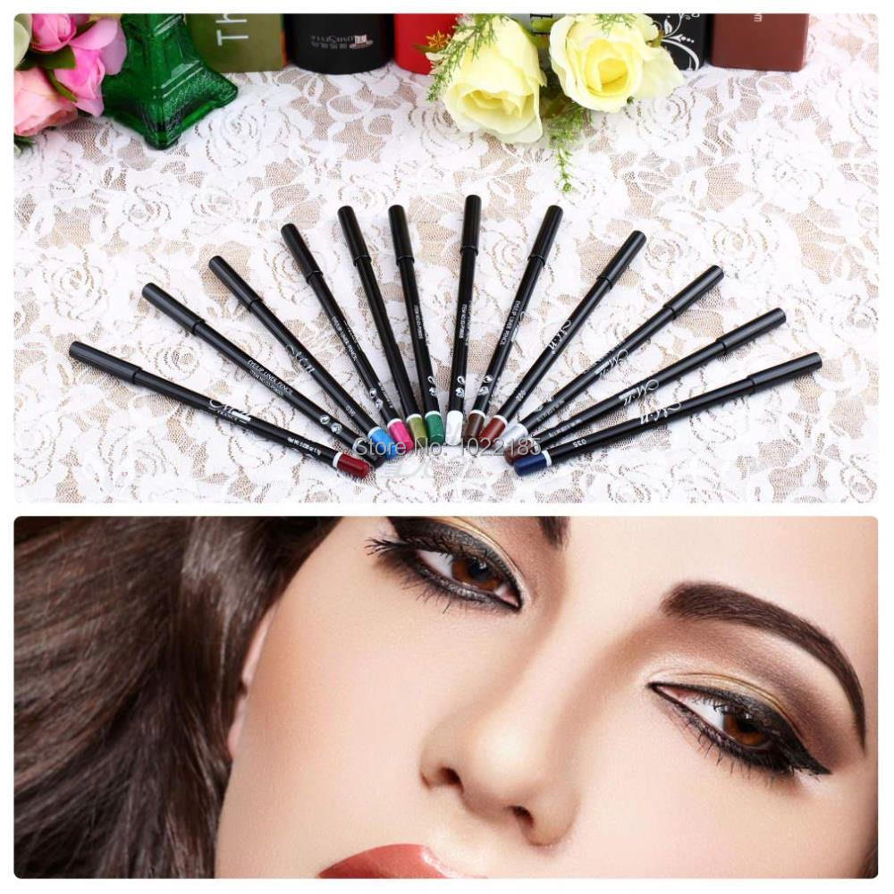 12 Colors Eye Make Up Eyeliner Pencil Waterproof Eyebrow Beauty Pen Eye Liner Lip sticks Cosmetics