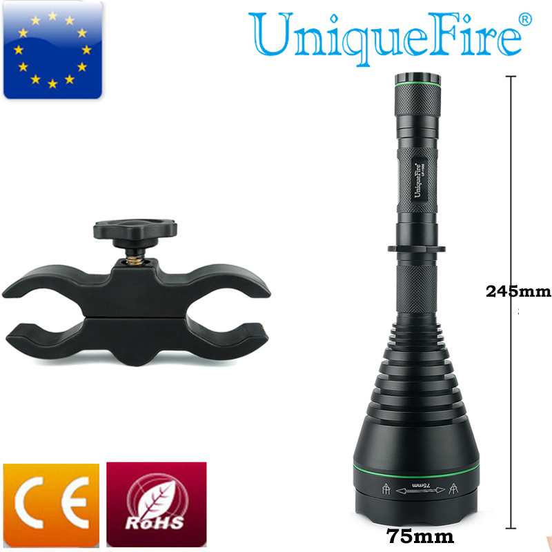 Фотография Uniquefire UF-1508-75-940 zoomable 3-modes and night vision flashlight+gun mount perfect design for hunting and camping