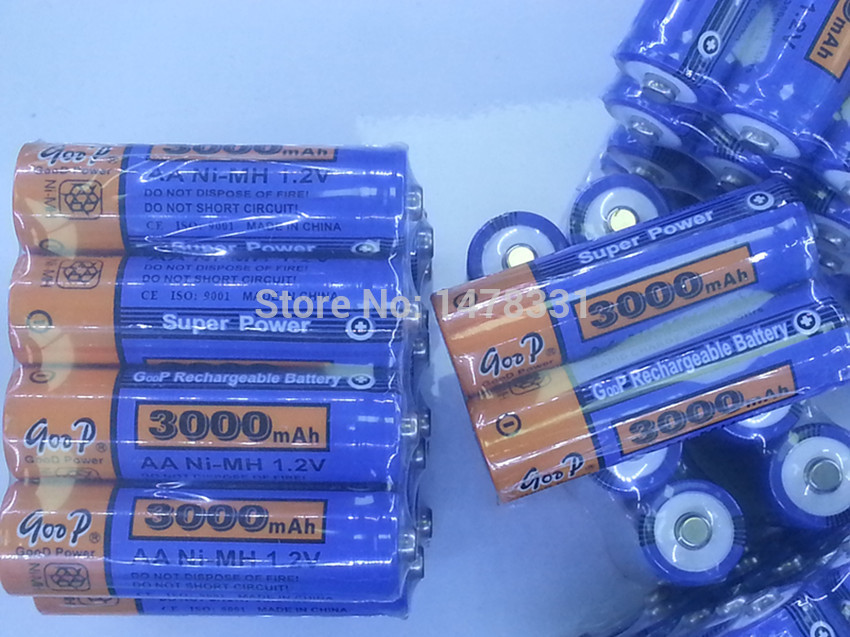 High Quanlity Rechargeable Battery AA 3000mAh 4 X BTY NI MH 1 2V Rechargeable 2A Battery