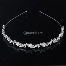 New 2014 Brand New Crystal Flower and Leaves Headband for Bridal Bridesmaid Wedding Tiara Free Shipping