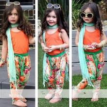 2015 new arrival girls clothing set LNICE children in European style fashion summer T shirt pants