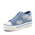 2017 Spring Autumn Europe US New Fashion Jeans Canvas Shoes Student Casual Patchwork Female Thick Bottom