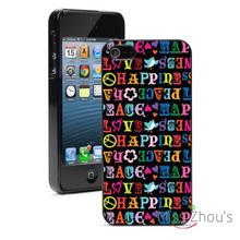 Peace Love Happiness Protector back skins mobile cellphone cases for iphone 4/4s 5/5s 5c SE 6/6s plus ipod touch 4/5/6