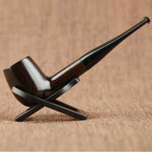 Cigarette holder tobacco pipe Real ebony smoking pipe Pure manual pipe High-grade wooden Smoking accessories W/ Gift box