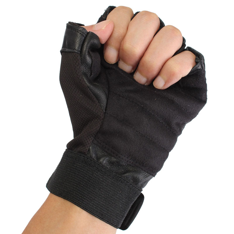 Men Weight Lifting Gym Exercise Training Sport Fitness Sports Leather Gloves