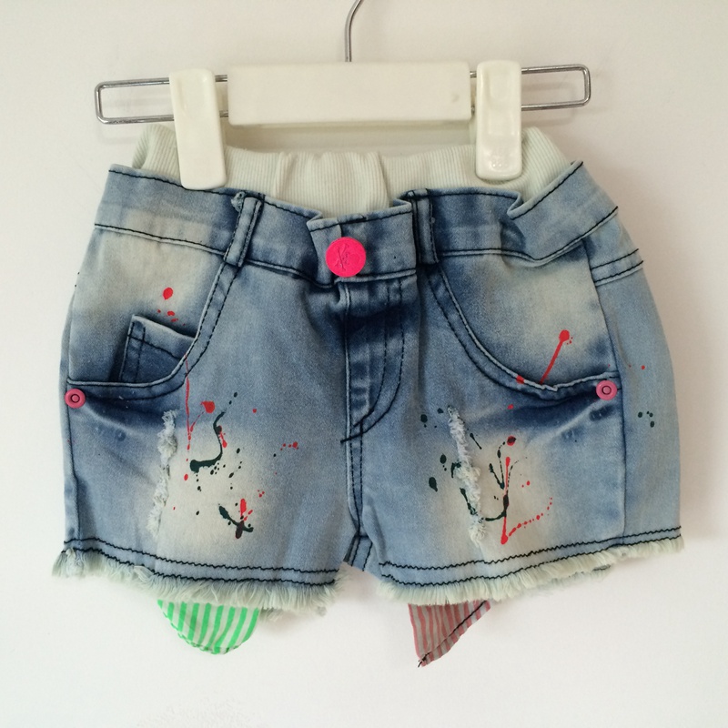 Baby girls ripped jeans shorts 1-1