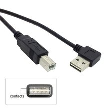100pcs USB 2.0 A Male to B type Male Cable 1m for Printer Scanner Reversible Design Left & Right Angled 90 Degree,Free Shipping