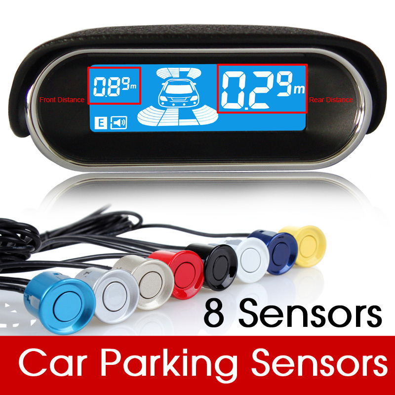 Car Parking Sensor 8 Sensors Reverse Backup Radar Parking Assist System For