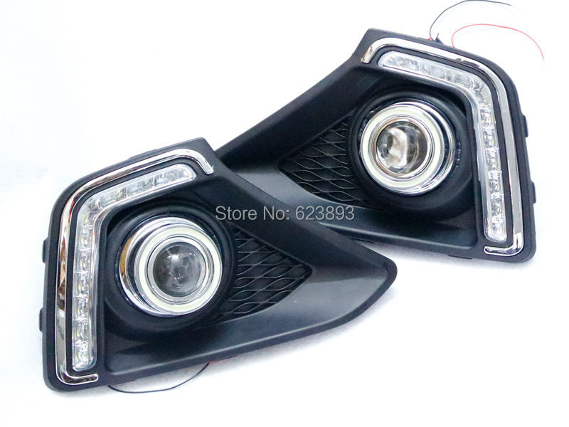 Free shipping,2x LED Daytime Running Lights DRL fog lights+COB Angel