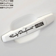 4 x Newest WRC Car Door Handle Stickers and decals Reflective Rally Car Stickers for toyota