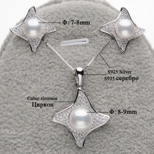 Star-shaped Pearl Jewelry Sets For Women’s White Natural Freshwater Pearls Pendant Necklace And Earrings Sets Fine Jewelry
