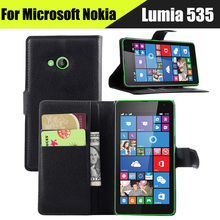 High Quality Stand Luxurious Leather Flip Housing Cover Case For Microsoft Nokia Lumia 535 Cases