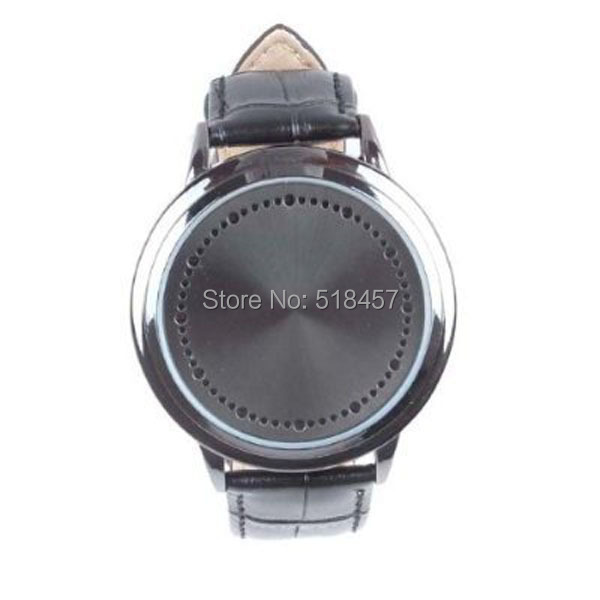 Free Shipping Cool Black Band LED Light Men Luxury Hours Dispaly Wrist Watch