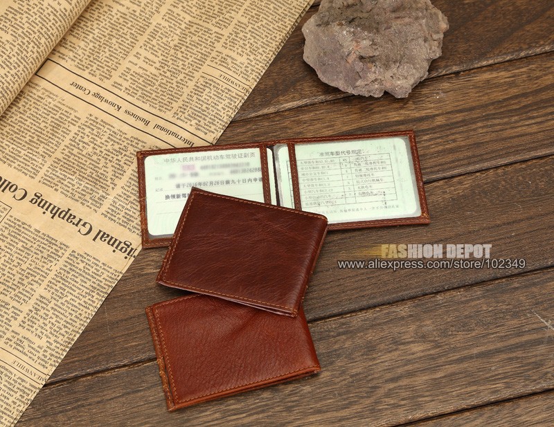 Genuine Leather credit card holder license bag case (3)