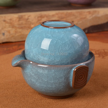 10 color Crackle Glaze kung fu tea sets 1 teapot 1cup portable porcelain tea set ceramic