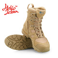 Hellozebra Fashion Martin Boots Men Outdoor Hike Ride Desert Combat Tactical Boots Mid Calf Patshwork Beathable