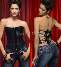 Women Bustier and Corset Shapewear AB602 New Fashion Floral Sexy Strapless Push Up Black Lace Corset