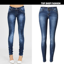 2016 NEW Bleached Distressed Washed Jeans Denim Zipper Fly 5 Pockets Nature Color Skinny Pant Plus Size S-2XL Jeans Pencil Pants