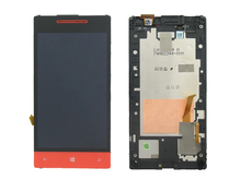 Touchscreen Lcd Display Panel 4.0″ Lcd Digitizer Phone Parts Assembly for HTC Windows 8S A620e Orange Color with Tools Free