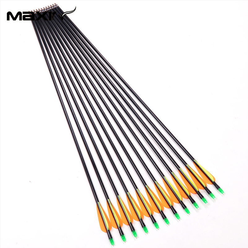12Pcs Lot Fiberglass Arrow Spine 500 Replace Arrowhead Nock Proof For Outdoor Hunting Compound Bow Recurve