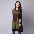 In The Autumn of 2016 New Large Size Women Vintage Prints In The Long fashion Loose