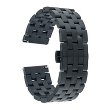 Quick Release Watch Band for Pebble Time Round 20mm Bradley Timpiece 5 Pointer Stainless Steel Strap Links Removable Bracelet