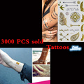 Gold flash tattoos 3000 PCS one time temporary tattoos The human body art design body tattoo