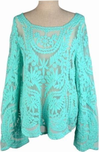  Hot Sale New 2014 Spring Fashion Long Sleeve Tops Women Hollow Out  Lace Cotton Blouse Shirt Plus Size XXXL Blusas Femininas 