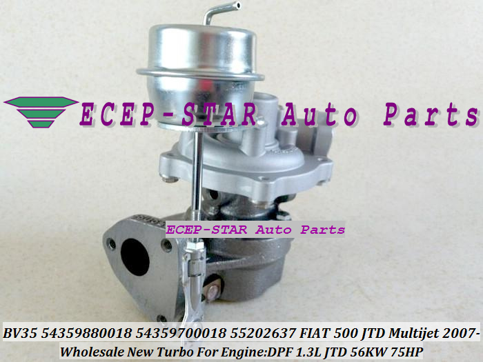 KP35 BV35 54359880018 54359700018 55202637 Turbo Turbocharger For FIAT Commercial Vehicle 500 2005-2007 DPF SJTD 1.25L1.3L 56KW 75HP