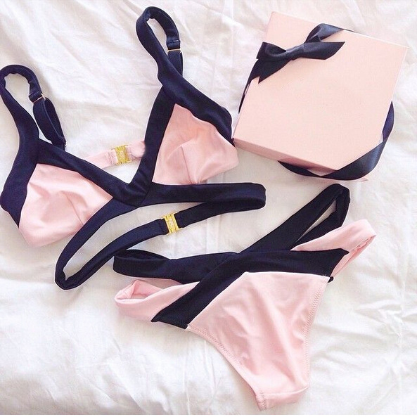 Hot Sexy Women Bikini Swimsuit Set Beach Swimwear Lady Bathing Suit Pink Two-Piece Suits Hot Sexy Women Bikini Swimsuit Set Beach Swimwear Lady Bathing Suit Pink Two-Piece Suits