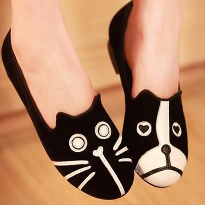 Women Canvas Shoes Dog And Cat Design Ladies Flats Loafers Home Shoes Fashion Casual Alpargatas Sapatos