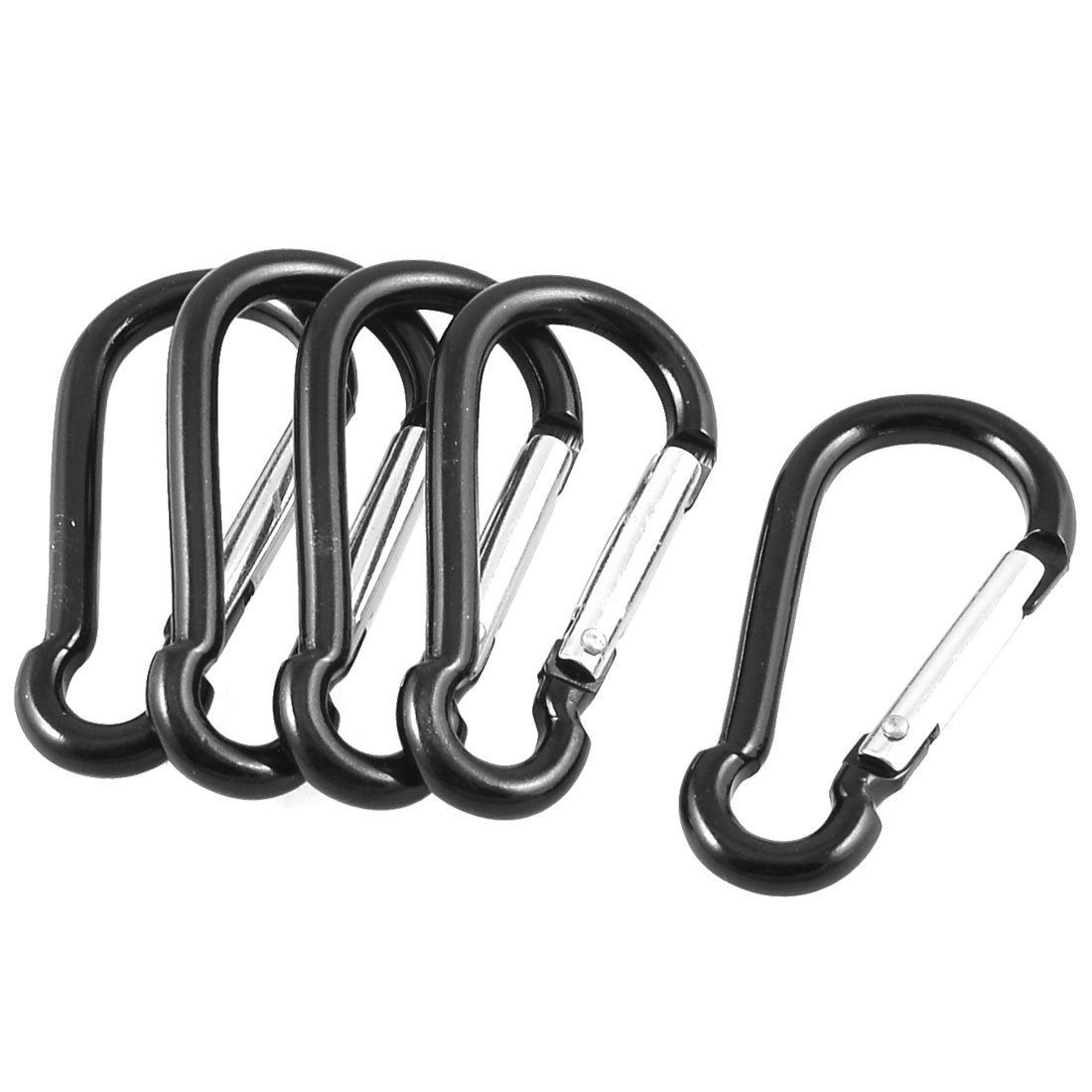 Гаджет  2015 Best Sale 5 Pcs Black Silver Aluminum Alloy Spring Gate Clip Carabiner Hook None Изготовление под заказ