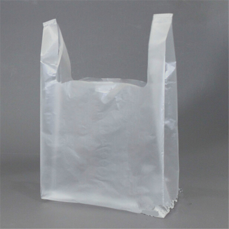 100pcs/lot Transparent Bags Shopping Bag Supermarket Plastic Bags With Handle Wholesale ...