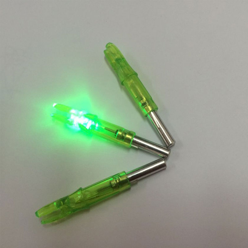 3PCS Lighted Nock Compound Bow Green LED Lighted Arrow Nock For ID 6 2mm Archery Hunting
